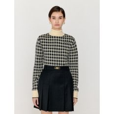 VINKY Gingham Check Knit Pullover - Black/Ivory