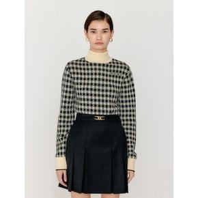 VINKY Gingham Check Knit Pullover - Black/Ivory