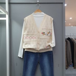 꽃자수포켓니트베스트 MO8WKV01