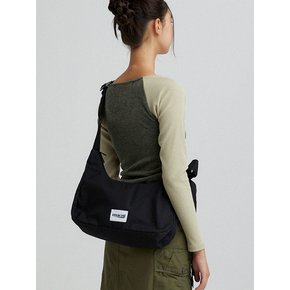 RIBBON CRESCENT CROSS BAG_BLACK