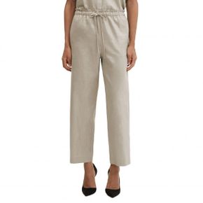 4878514 MANGO Drawstring Waist Linen Blend Straight Leg Pants