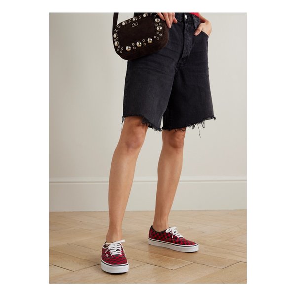 반스 어센틱 체크 캔버스 스니커즈 레드 46376663162912093