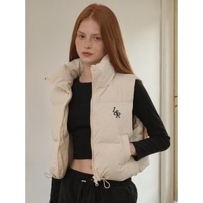 Crop padded vest Cream