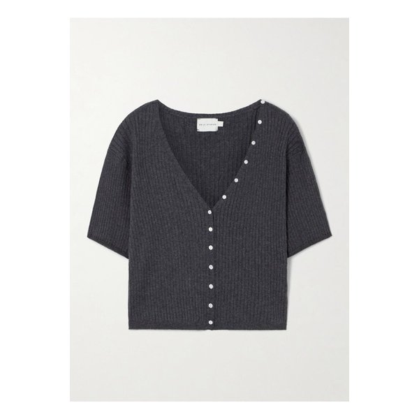 데이지 스튜디오 골지 코튼 캐시미어 혼방 가디건 차콜 1647597359857585