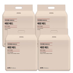미진양품 강아지 절약형 배변패드 대형 40매 75cmx60cm 4팩 강아지패드 애견패드
