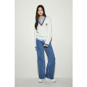 여성 클레어 하이 와이드 미디움 블루 데님 T32E6NEW36TWT1 TOMMY JEANS