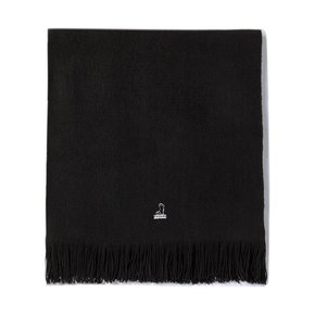 SOFT WIDE LONG SILHOUETTE LESSER LOGO MUFFLER BLACK