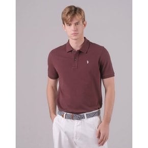 [U.S. POLO ASSN.]  브라운 레귤러핏 반팔 피케티셔츠 남성