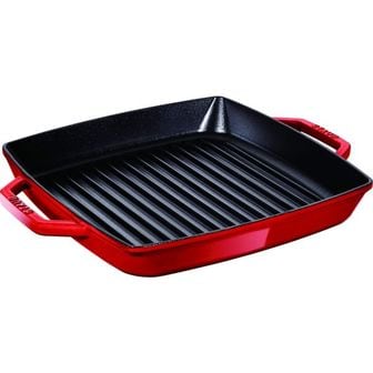  영국 스타우브 후라이팬 STAUB Cast Iron Double Handle Grill Pan 23 x cm Cherry 1681999