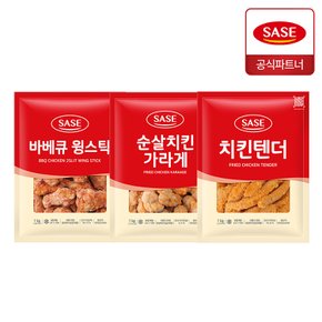 사세 윙스틱 1kg+순살 치킨 가라게 1kg+치킨텐더 1kg