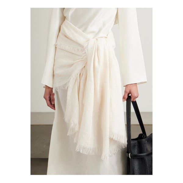 자수 프레이 리넨 혼방 스카프 에크루 1647597357658955