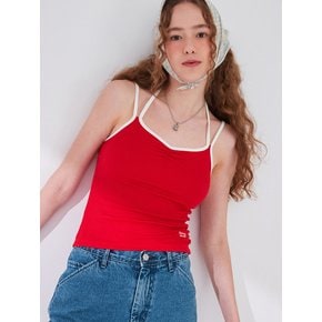 Double Strap Sleeveless Top_RED