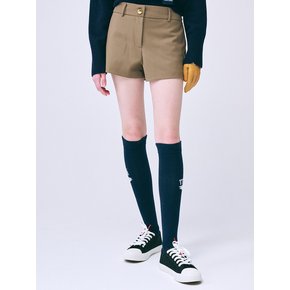 GOLD BUTTON MID RISE SHORTS SQUARE LOGO WAPPEN_BEIGE