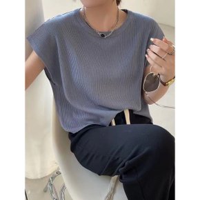 스텔 라운드 민소매 니트 반팔 탑 6color_P367626770