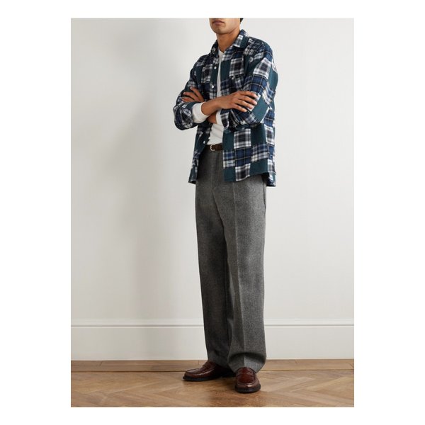 하트퍼드 패트 패치워크 체크 코튼 셔츠 블루 46376663162884236