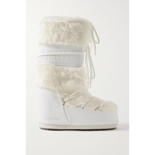 문부츠 아이콘 인조 퍼 앤 인조 가죽 스노우 부츠 화이트 1647597307949090