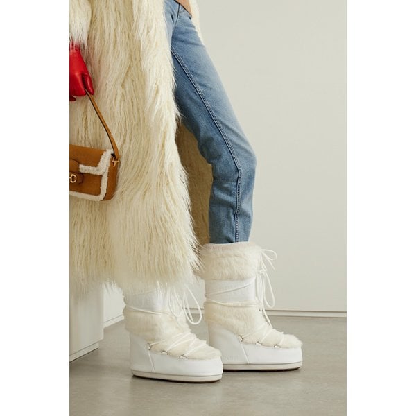 문부츠 아이콘 인조 퍼 앤 인조 가죽 스노우 부츠 화이트 1647597307949090