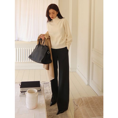 [Day-Wool] Semi-Wide Winter Trousers_3color