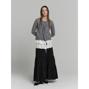 TIERED LONG SKIRT [BLACK]