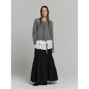 TIERED LONG SKIRT [BLACK]