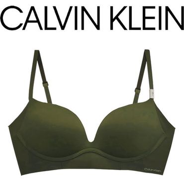 Calvin Klein Underwear 캘빈클라인 INVISIBLES 와이어리스 푸쉬업 브라팬티세트 QF6021 그린