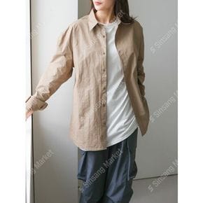 NFO 롱셔츠 커플 글로시 캐주얼 나일론 홈쇼핑 구김없는 루즈핏 명품 긴팔 셔츠 남방