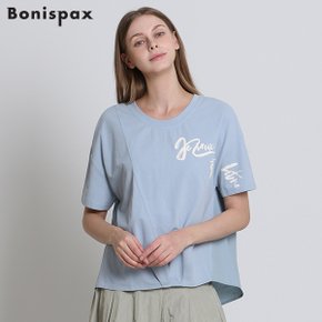 [보니스팍스(Bonispax)] 레터링 우븐배색 티셔츠 (택가격: 99000원)