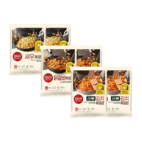 햇반 쿡반 볶음밥 새우 420g x2개+닭갈비 440g x2개+스팸김치 440g x2개 (총 12인분)