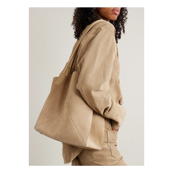 더 빅토리아 소프트 미니 가죽 트리밍 스웨이드 토트 샌드 46376663162972666