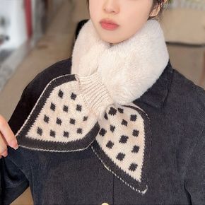 토끼털 배색도트니트 머플러 목도리 GAWAC002P _P336041095