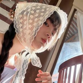 헤어스카프 꽃무늬 삼각 두건 피크닉 여행