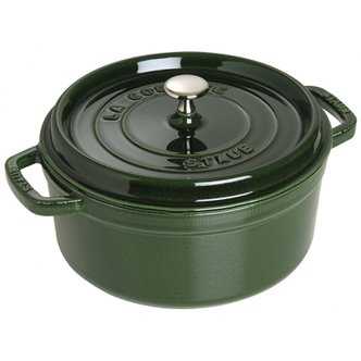  staub 24cm] IH La Cocotte Round 40509-356 스토우브 [피코 코콧 라운드 바질 그린 큰 양손