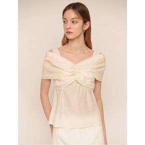 Kiko / Off-Shoulder Big Ribbon Blouse(3color)