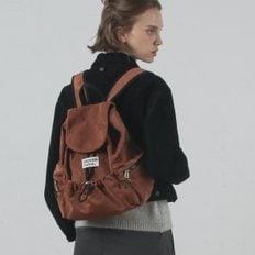 mini ver. Suede flap backpack _ Brown