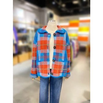 베네통 [여주점] 컬러체크 양모 가디건 (BAKC56361)