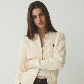 Steve Crop Cable Zip-up Cardigan WHCKE3821F