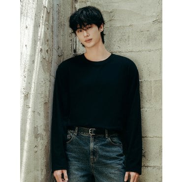 지오다노 NEW [변우석] 남자 솔리드 긴팔 티셔츠 (퍼펙트티) 025910