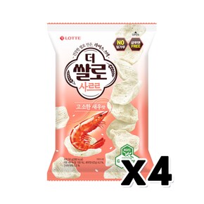 롯데 더쌀로 사르르 고소한새우맛 봉지스낵 50g x 4개