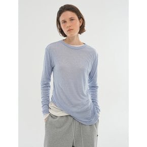 WOOL RIBBED-JERSEY LONG-SLEEVED TEE_SKY BLUE