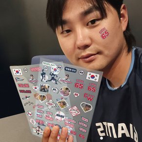 정철원 선수 스포츠 야구 타투 스티커 응원용품 페이스 페인팅 건식 판박이
