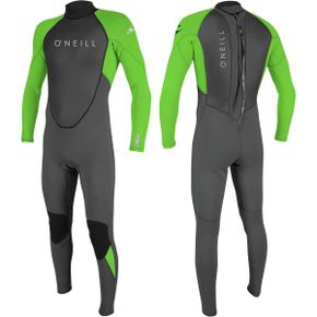 영국 오닐 웻수트 ONeill Mens Reactor II 3/2mm Back Zip Wetsuit - Graphite Dayglow 1778666