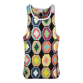 4691806 Marcelo Burlon Macrame Cross Knit Tank Top 79123132