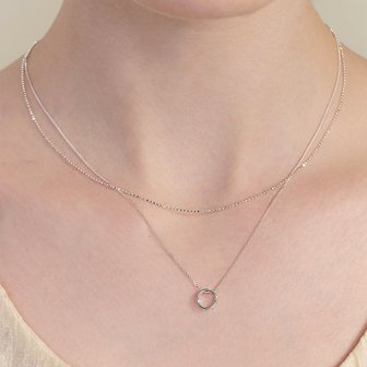 Hei [sv925] circle layered necklace