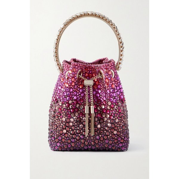 본 본 크리스탈 장식 새틴 버킷백 46376663162955349