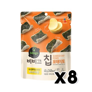  CJ 비비고칩 포테이토 김부각스낵 40g x 8개