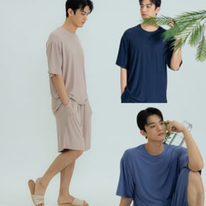 남성반팔잠옷 남자홈웨어 여름용 포켓 주머니 있는 무지 잠옷 상하세트 선물