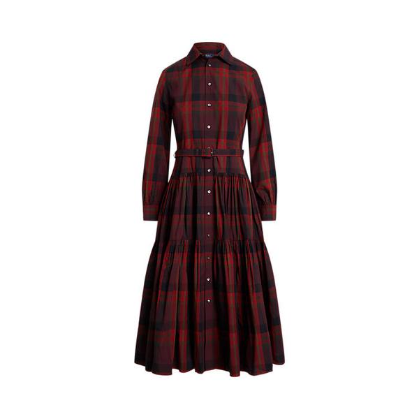 여성 플래드 티어드 셔츠드레스(WMPODRSNFA21003600)