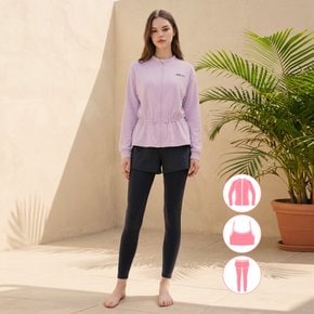 집업 래쉬가드 워터레깅스 비치반바지 세트 BEL-Z202P