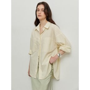 OVERFIT STRIPE SHIRT -  YELLOW