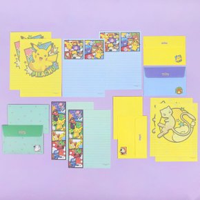 포켓몬스터 편선지 세트 편지지 봉투 레도 피카츄 뮤